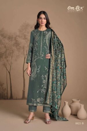 My Fashion Road Omtex Sumaq Fancy Pure Pashmina Jacquard Suit | 8821- B