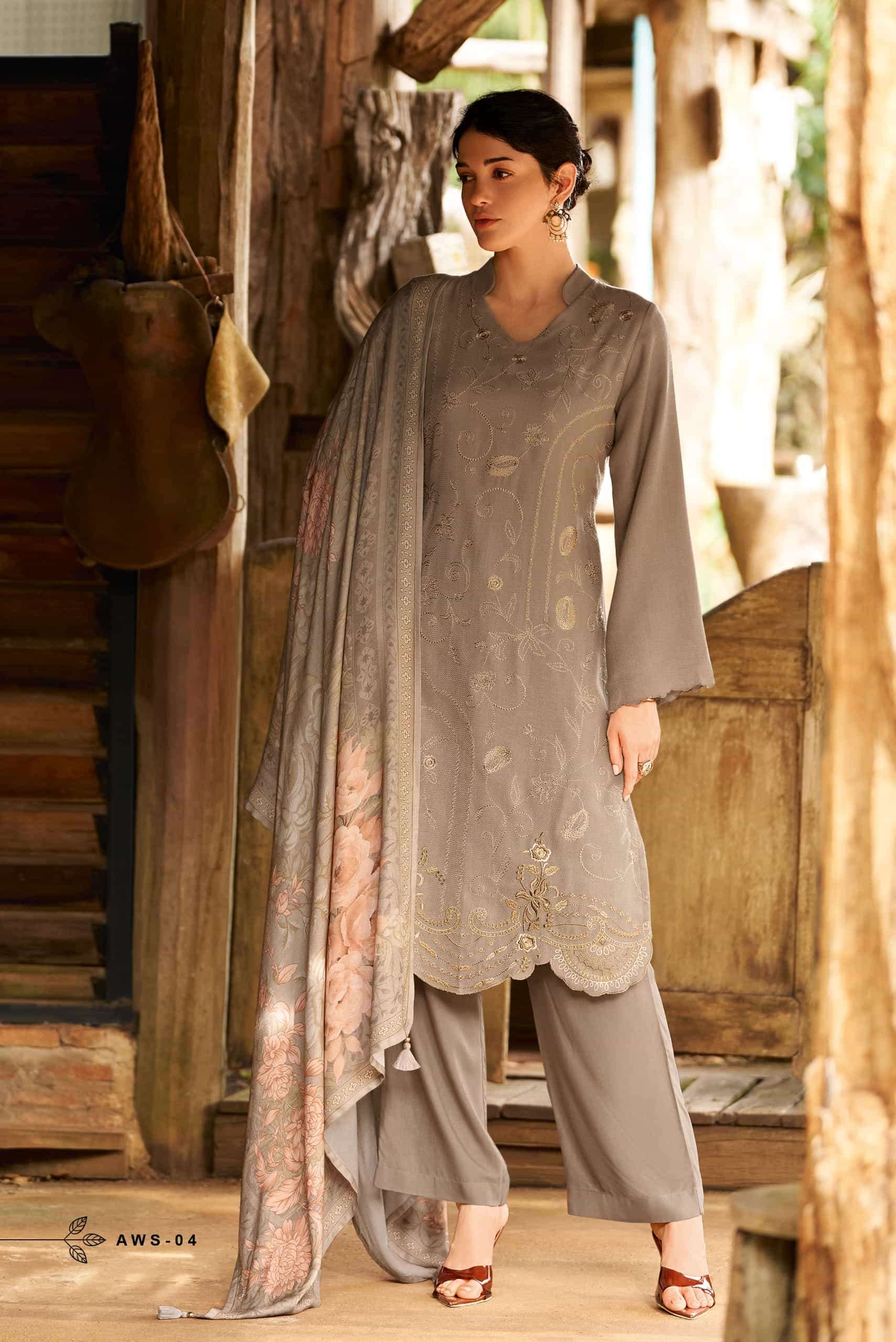 My Fashion Road Varsha A Winter Serenade Designer Embroidery Work Pashmina Suit | AWS – 04 My Fashion Road Varsha A Winter Serenade Designer Embroidery Work Pashmina Suit | AWS – 04