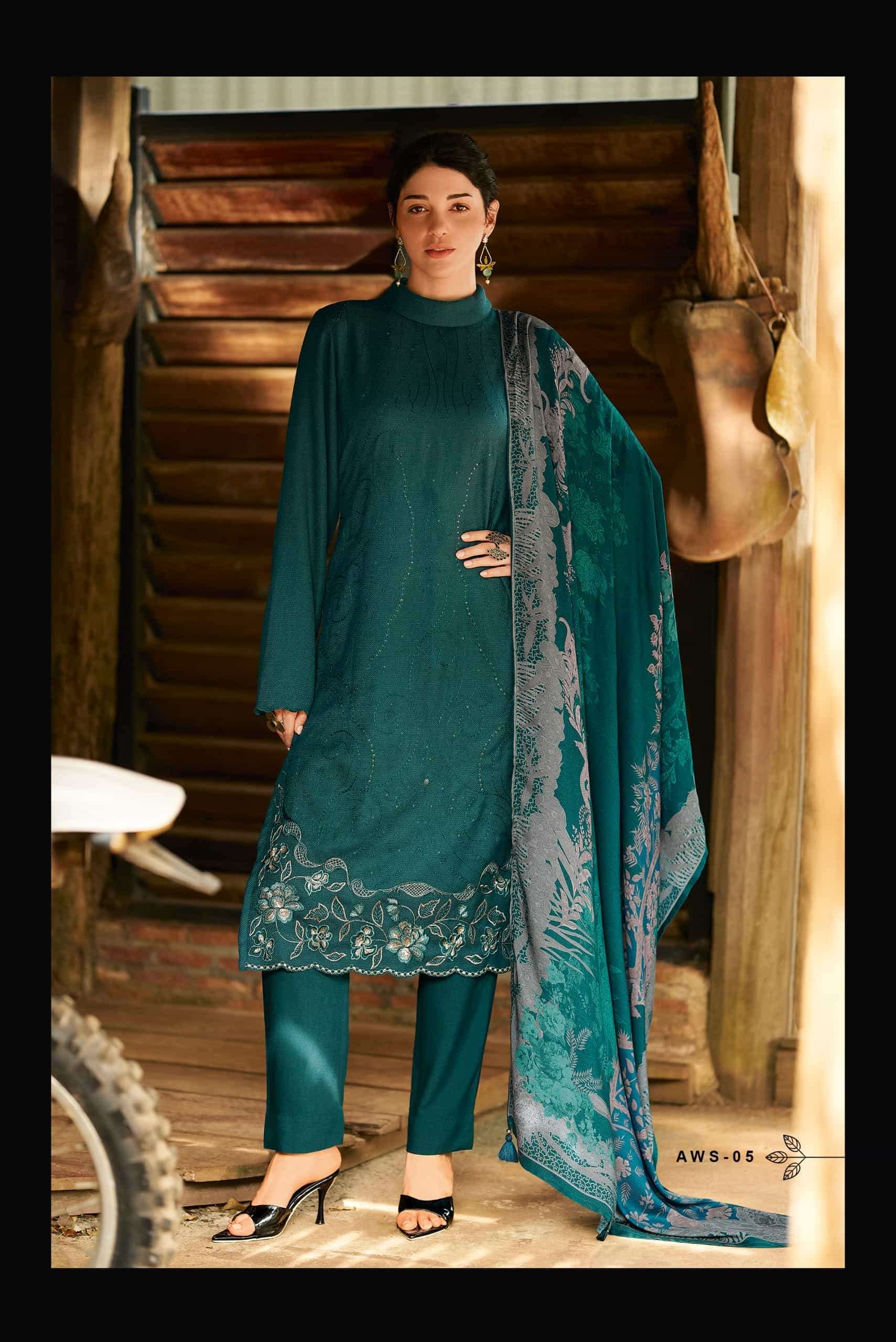 My Fashion Road Varsha A Winter Serenade Designer Embroidery Work Pashmina Suit | AWS – 05 My Fashion Road Varsha A Winter Serenade Designer Embroidery Work Pashmina Suit | AWS – 05