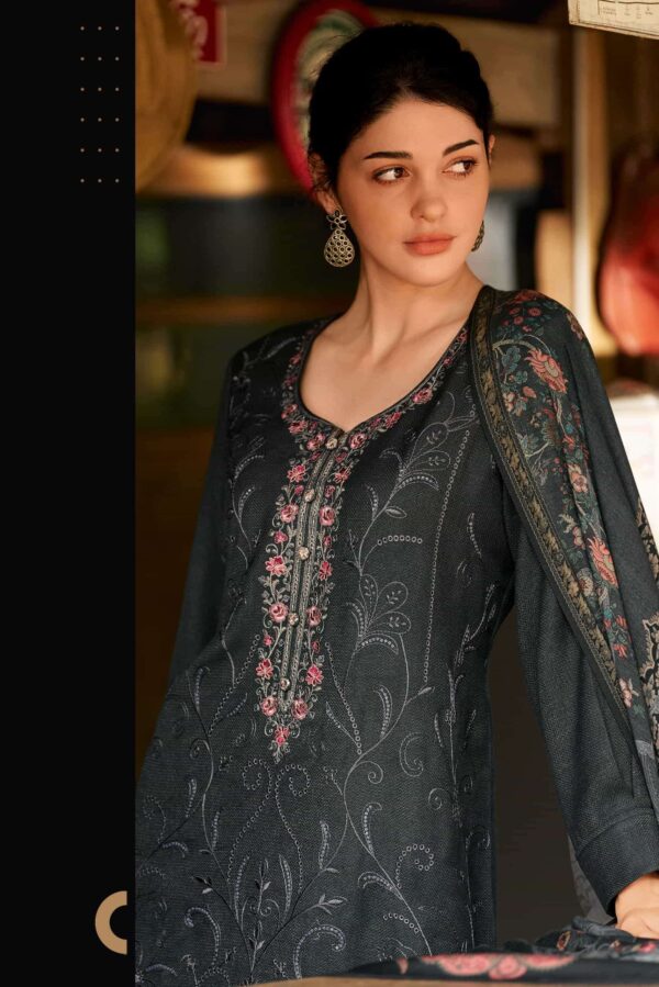 My Fashion Road Varsha A Winter Serenade Designer Embroidery Work Pashmina Suit | AWS – 03