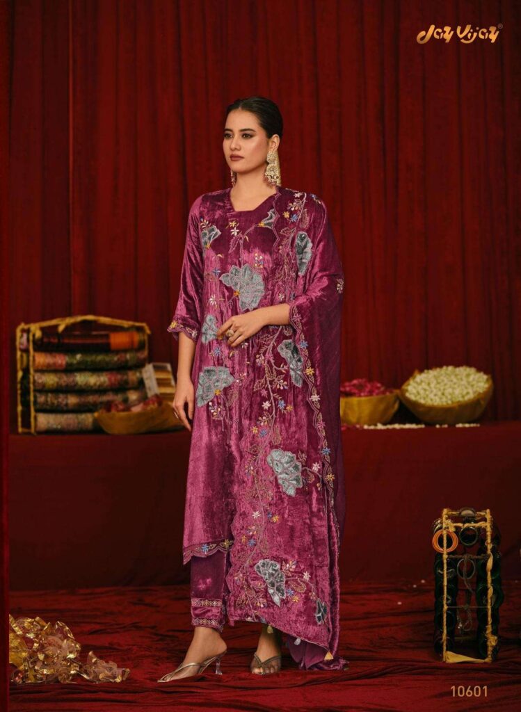 My Fashion Road Jay Vijay Saugat Velvet Partywear Style Velvet Designer Suit | 10601