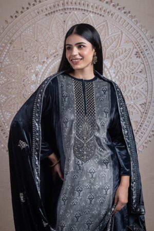 My Fashion Road Naariti Velvet Winter Unstitched Collection Ladies Suit – F