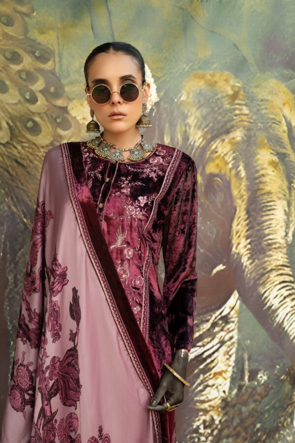 My Fashion Road Naariti Velvet Winter Unstitched Collection Ladies Suit – C