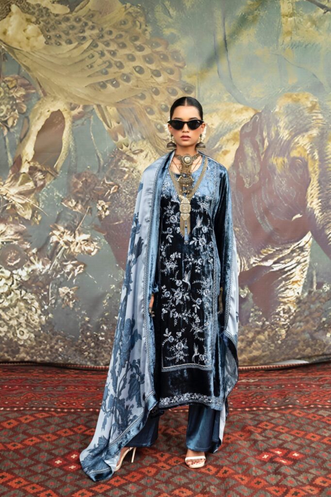 My Fashion Road Naariti Velvet Winter Unstitched Collection Ladies Suit – B