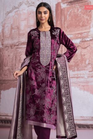My Fashion Road Naariti Velvet Winter Unstitched Collection Ladies Suit – A