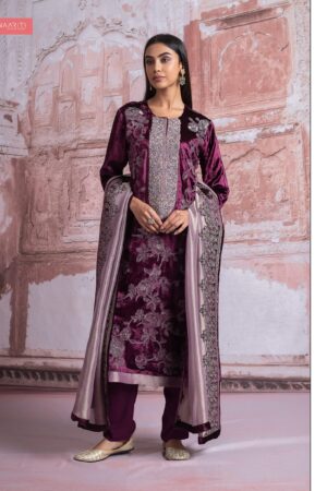 My Fashion Road Naariti Velvet Winter Unstitched Collection Ladies Suit – A