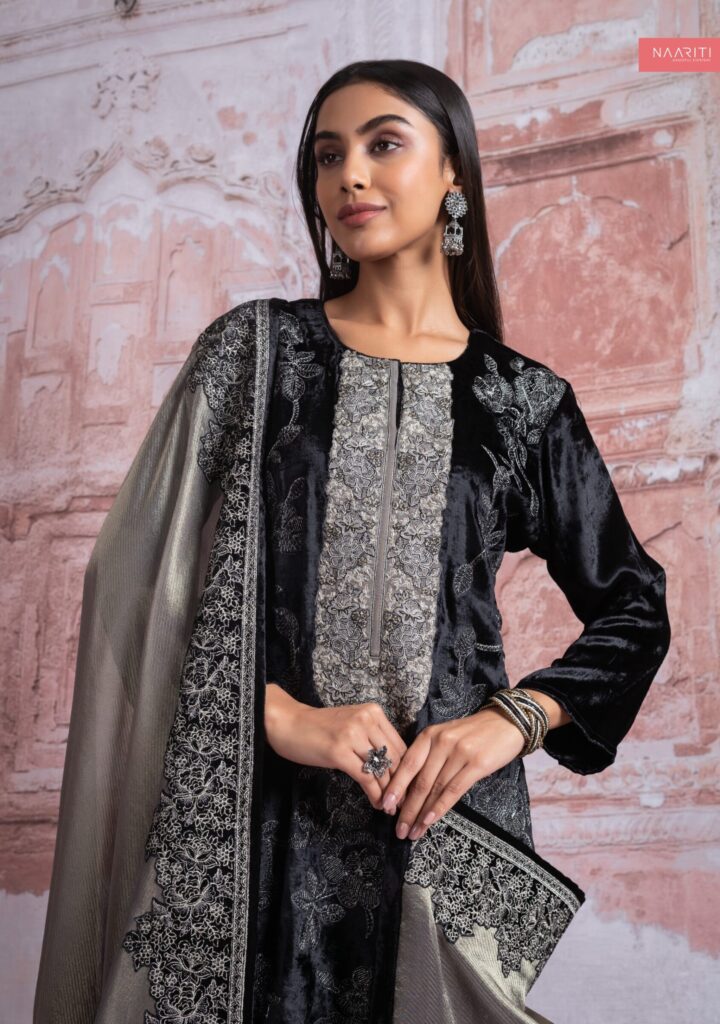 My Fashion Road Naariti Velvet Winter Unstitched Collection Ladies Suit – G