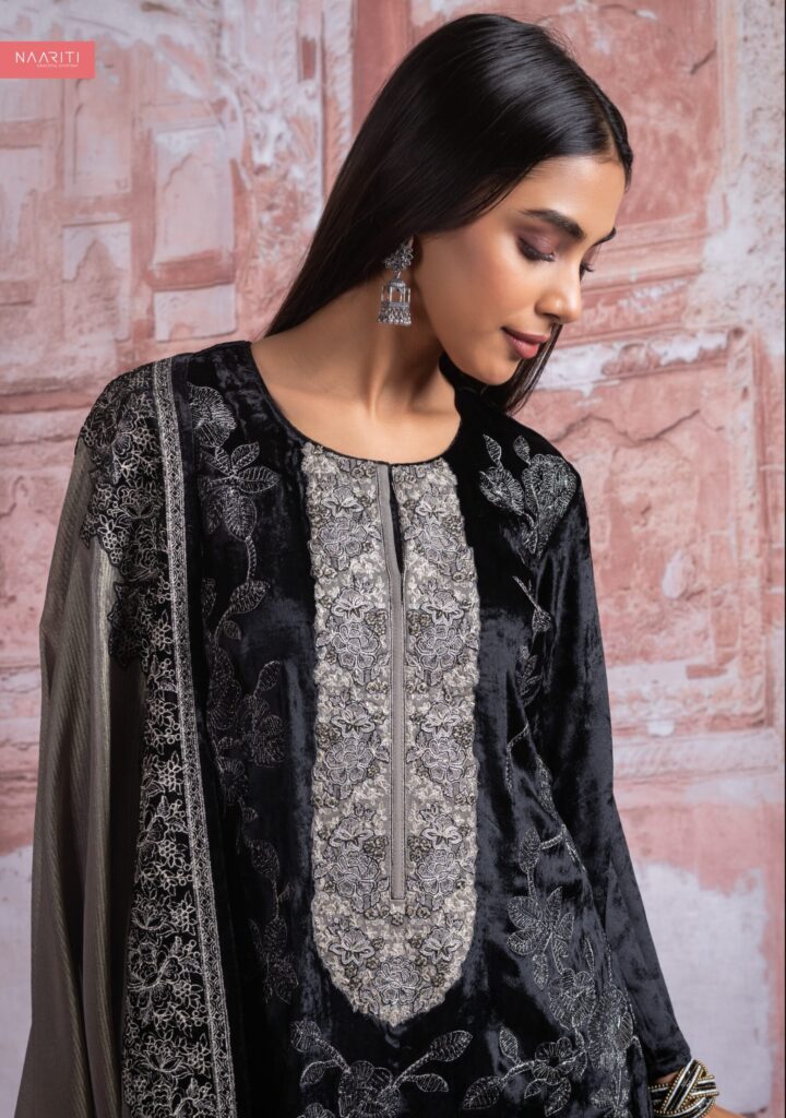 My Fashion Road Naariti Velvet Winter Unstitched Collection Ladies Suit – G