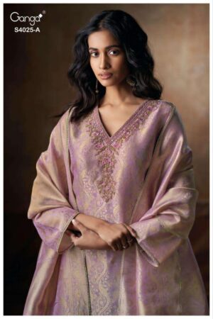 My Fashion Road Ganga Fashion Arelia Pure Bemberg Silk Designer Suit | S4025 – A