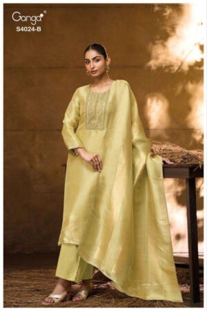 My Fashion Road Ganga Fashion Catalin Partywear Style Pyure Bermberg Silk Latest Suits | S4024 – B