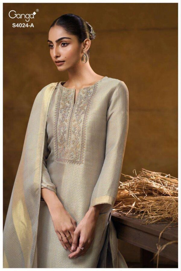My Fashion Road Ganga Fashion Catalin Partywear Style Pyure Bermberg Silk Latest Suits | S4024 – A