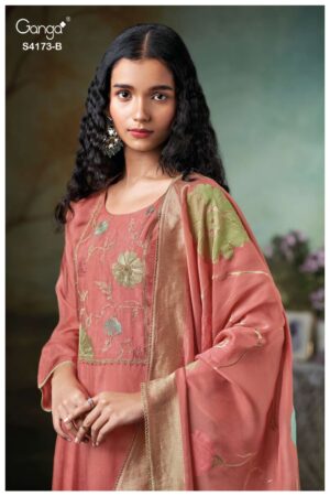 My Fashion Road Ganga Fashion Ciena Exclusive Bemberg Silk Designer Suit | S4173 – B