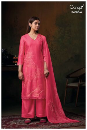 My Fashion Road Ganga Fashion Emina Partywear Style Russian Silk Designer Suit | S4085 – A