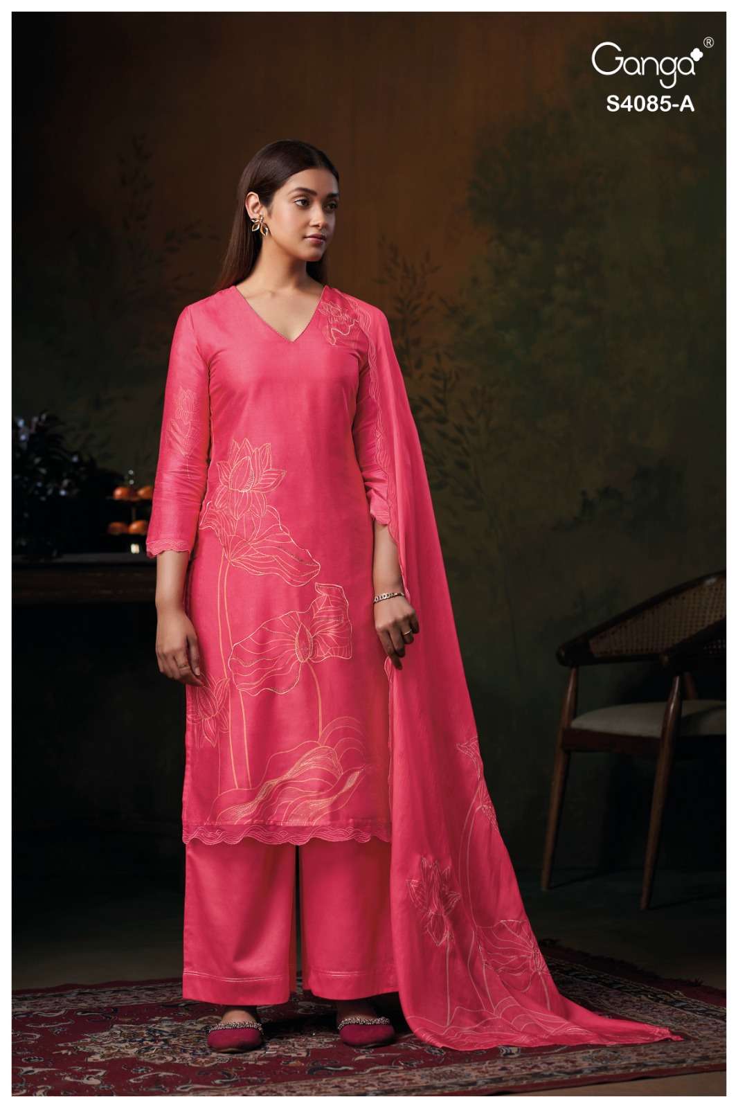 My Fashion Road Ganga Fashion Emina Partywear Style Russian Silk Designer Suit | S4085 – A My Fashion Road Ganga Fashion Emina Partywear Style Russian Silk Designer Suit | S4085 – A