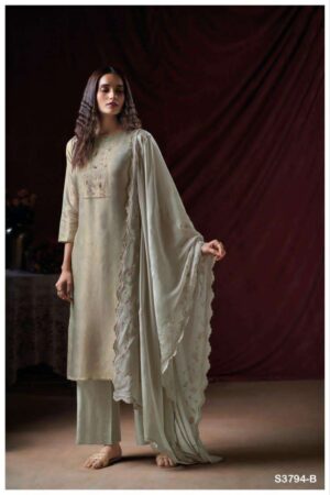 My Fashion Road Ganga Fashion Hesper Designer Pure Bemberg Silk Suit | S3794 – B