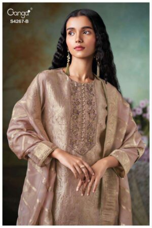 My Fashion Road Ganga Fashion Ivrya Pure Bemberg Silk Ladies Suit | S4267 – B