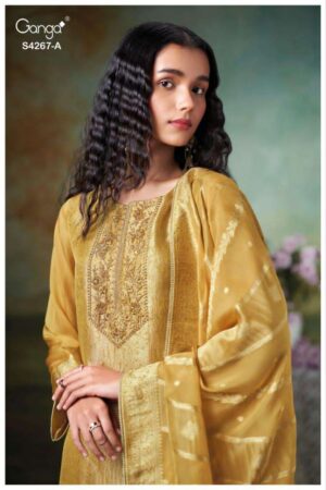 My Fashion Road Ganga Fashion Ivrya Pure Bemberg Silk Ladies Suit | S4267 – A