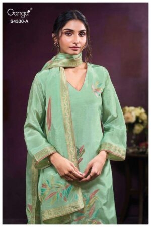 My Fashion Road Ganga Fashion Lynara Fancy Silk Designer Ladies Suit | S4330 – A