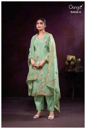 My Fashion Road Ganga Fashion Lynara Fancy Silk Designer Ladies Suit | S4330 – A
