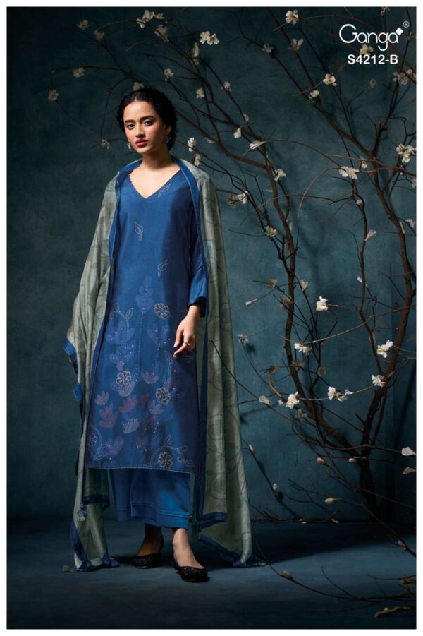 My Fashion Road Ganga Fashion Nayra Pure Russian Silk Latest Suit | S4212 – B