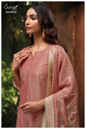 My Fashion Road Ganga Fashion Seren Pure Bemberg Silk Designer Suit | S4163 – C