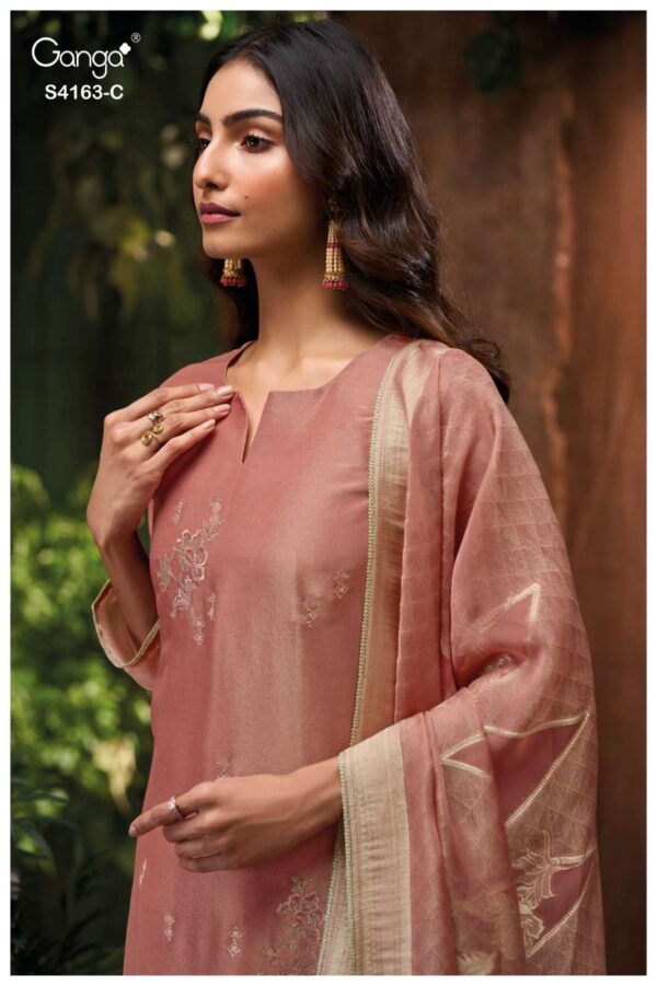 My Fashion Road Ganga Fashion Seren Pure Bemberg Silk Designer Suit | S4163 – C