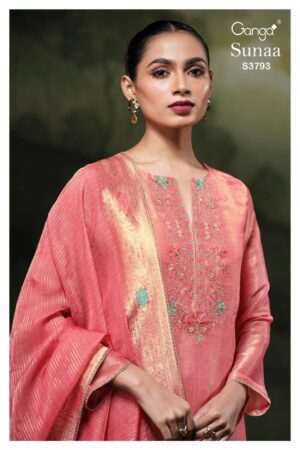 My Fashion Road Ganga Fashion Sunaa Designer Jacquard Style Suit | S3793 – C