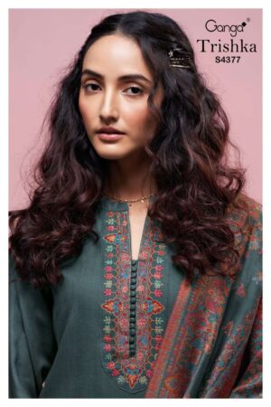 My Fashion Road Ganga Fashion Trishka Pure Pashmina Fancy Winter Collection Suits | S4377