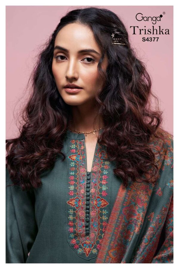 My Fashion Road Ganga Fashion Trishka Pure Pashmina Fancy Winter Collection Suits | S4377