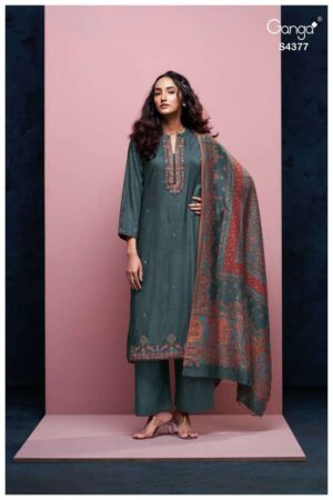 My Fashion Road Ganga Fashion Trishka Pure Pashmina Fancy Winter Collection Suits | S4377