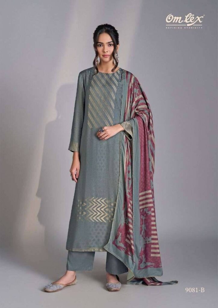 My Fashion Road Omtex Nilar Winter Wear Pure Pashmina Jacquard Suit | 9081 – B