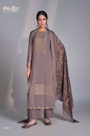 My Fashion Road Omtex Nilar Winter Wear Pure Pashmina Jacquard Suit | 9081 – C