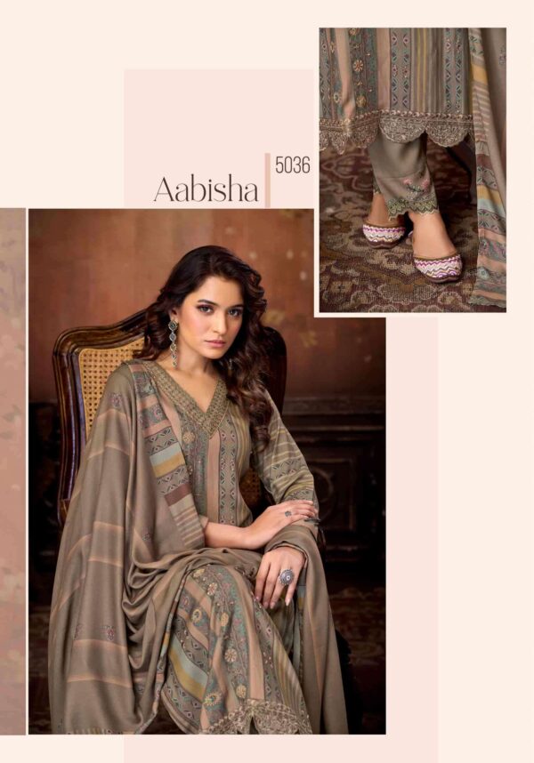 My Fashion Road Sahiba Aabisha Winter Collection Pure Pashmina Suit – 5036