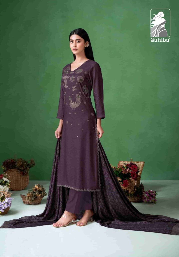 My Fashion Road Sahiba Jugnuma Pure Pashmina Twill Winter Suit – 3580