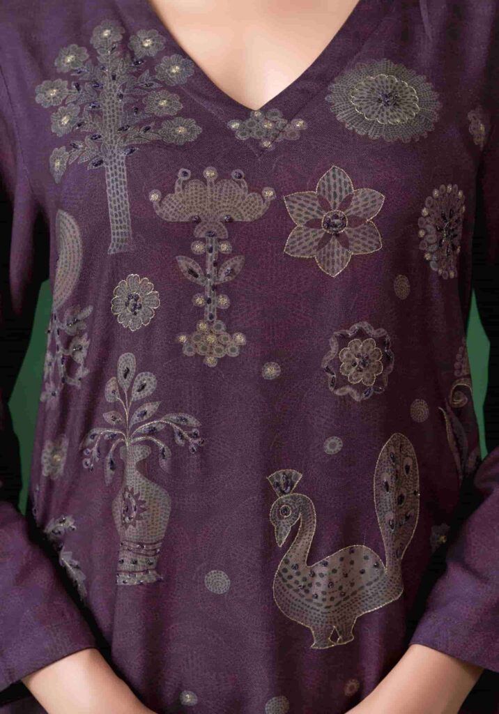 My Fashion Road Sahiba Jugnuma Pure Pashmina Twill Winter Suit – 3580