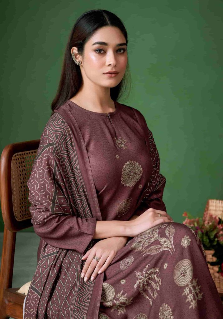 My Fashion Road Sahiba Jugnuma Pure Pashmina Twill Winter Suit – 3578