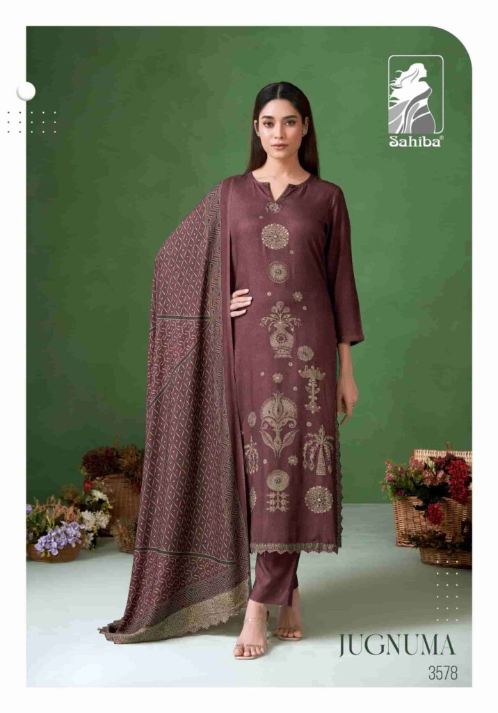 My Fashion Road Sahiba Jugnuma Pure Pashmina Twill Winter Suit – 3578