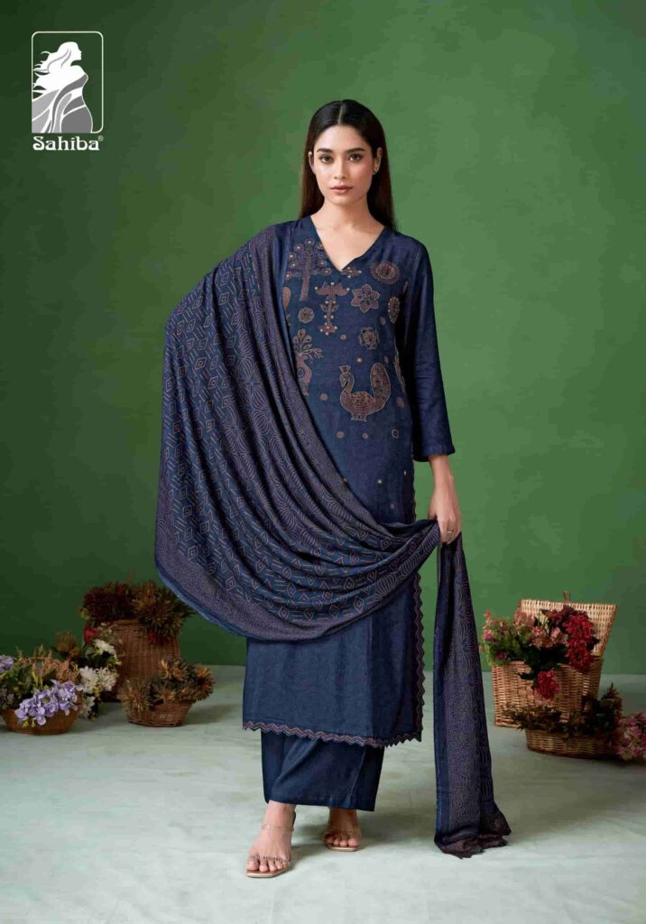 My Fashion Road Sahiba Jugnuma Pure Pashmina Twill Winter Suit – 3591