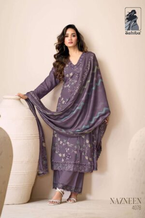 My Fashion Road Sahiba Nazneen Pure Pashmina Digital Printed Winter Suit – 4078
