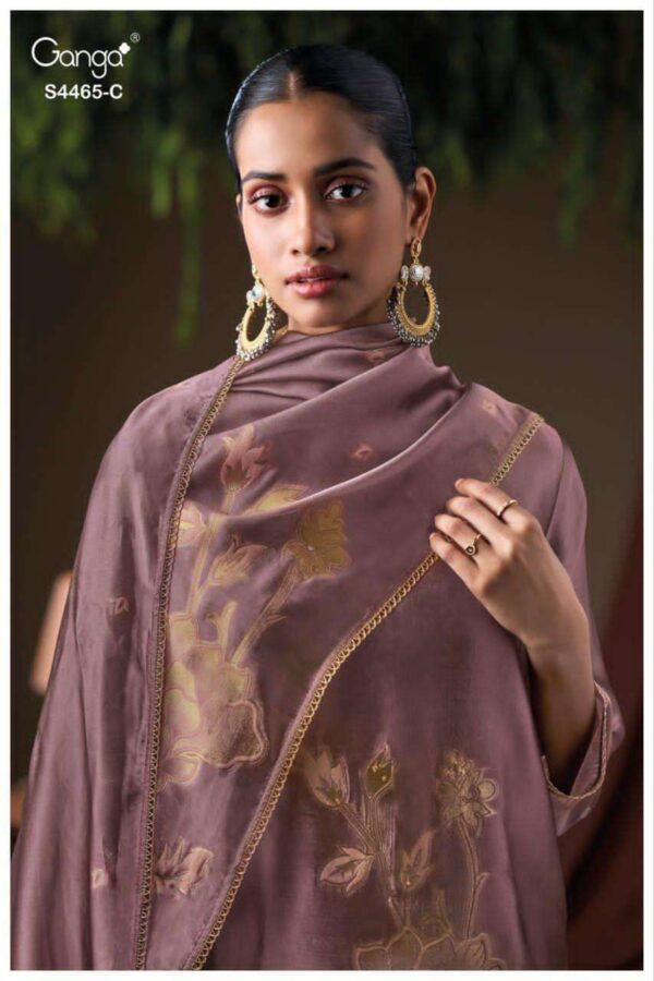 My Fashion Road Ganga Fashion Mahieka Pure Woven Silk Suit | S4465-C