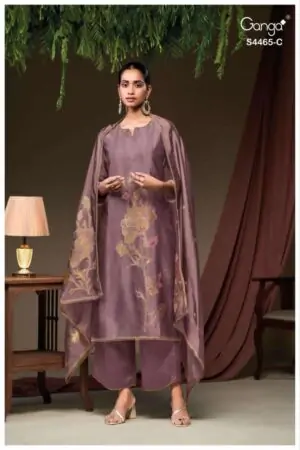 My Fashion Road Ganga Fashion Mahieka Pure Woven Silk Suit | S4465-C