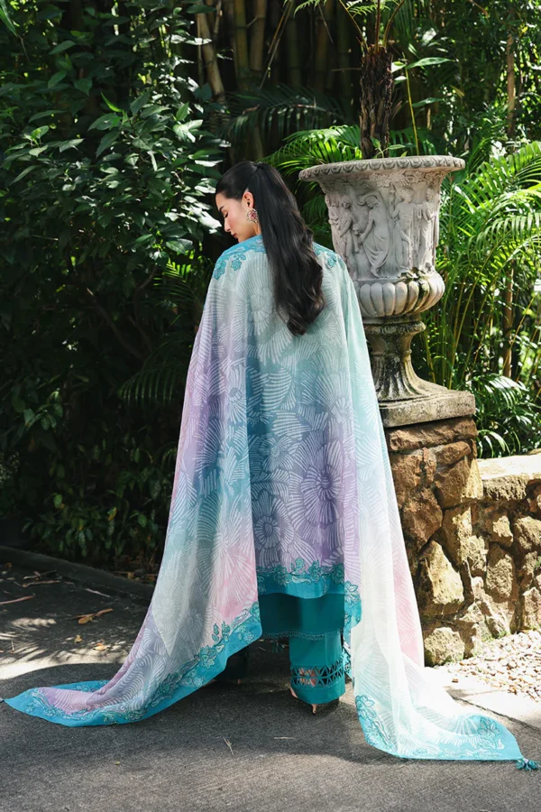 My Fashion Road Qalamkar Qline Lawn Collection 2026 | RP-03 SAPPHIRE