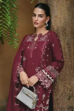 My Fashion Road Qalamkar Qline Lawn Collection 2026 | RP-12 GARNET