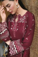 My Fashion Road Qalamkar Qline Lawn Collection 2026 | RP-12 GARNET