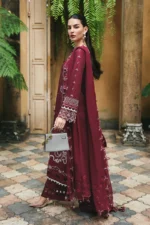 My Fashion Road Qalamkar Qline Lawn Collection 2026 | RP-12 GARNET