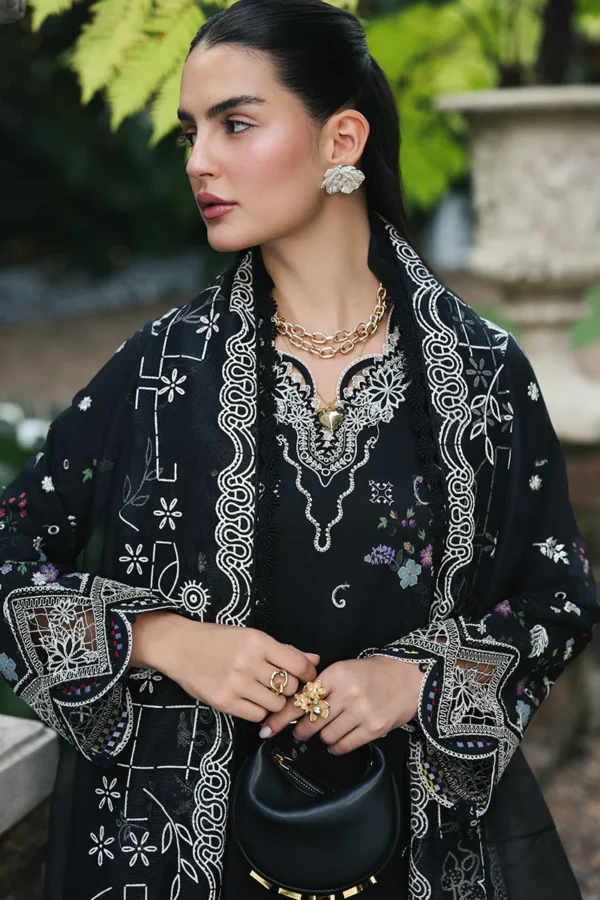 My Fashion Road Qalamkar Qline Lawn Collection 2026 | RP-07 OBSIDIAN