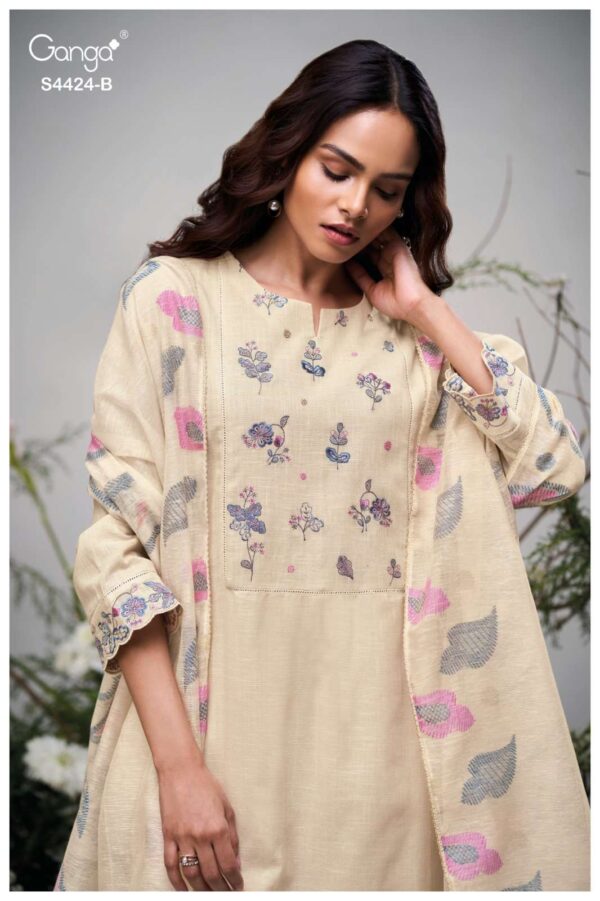 My Fashion Road Ganga Fashion Airaah Premium Wear Cotton Linen Suit | S4424 – B