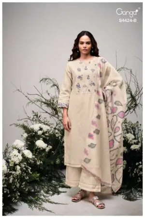 My Fashion Road Ganga Fashion Airaah Premium Wear Cotton Linen Suit | S4424 – B