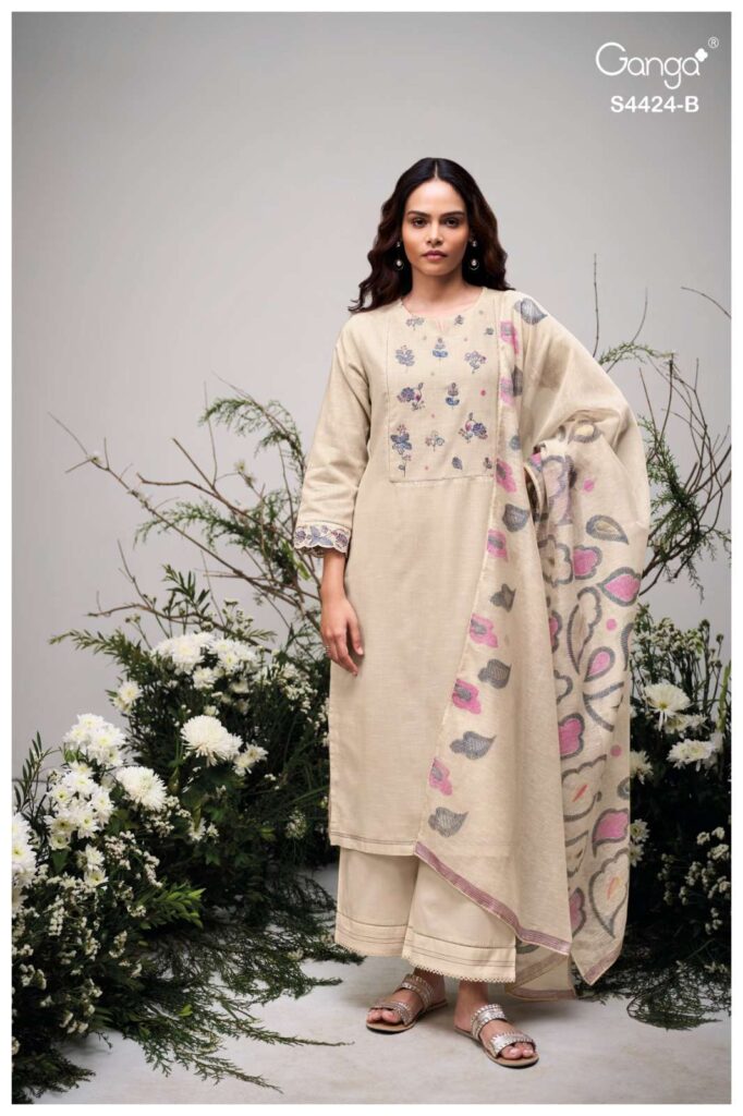 My Fashion Road Ganga Fashion Airaah Premium Wear Cotton Linen Suit | S4424 – B