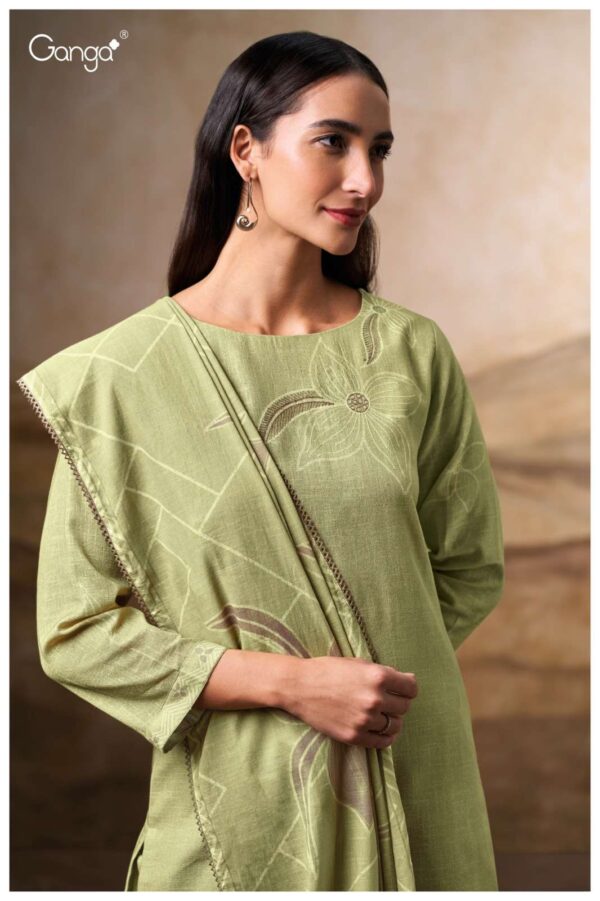 My Fashion Road Ganga Fashion Cazia Printed Cotton Linen Suit | S3694 – C